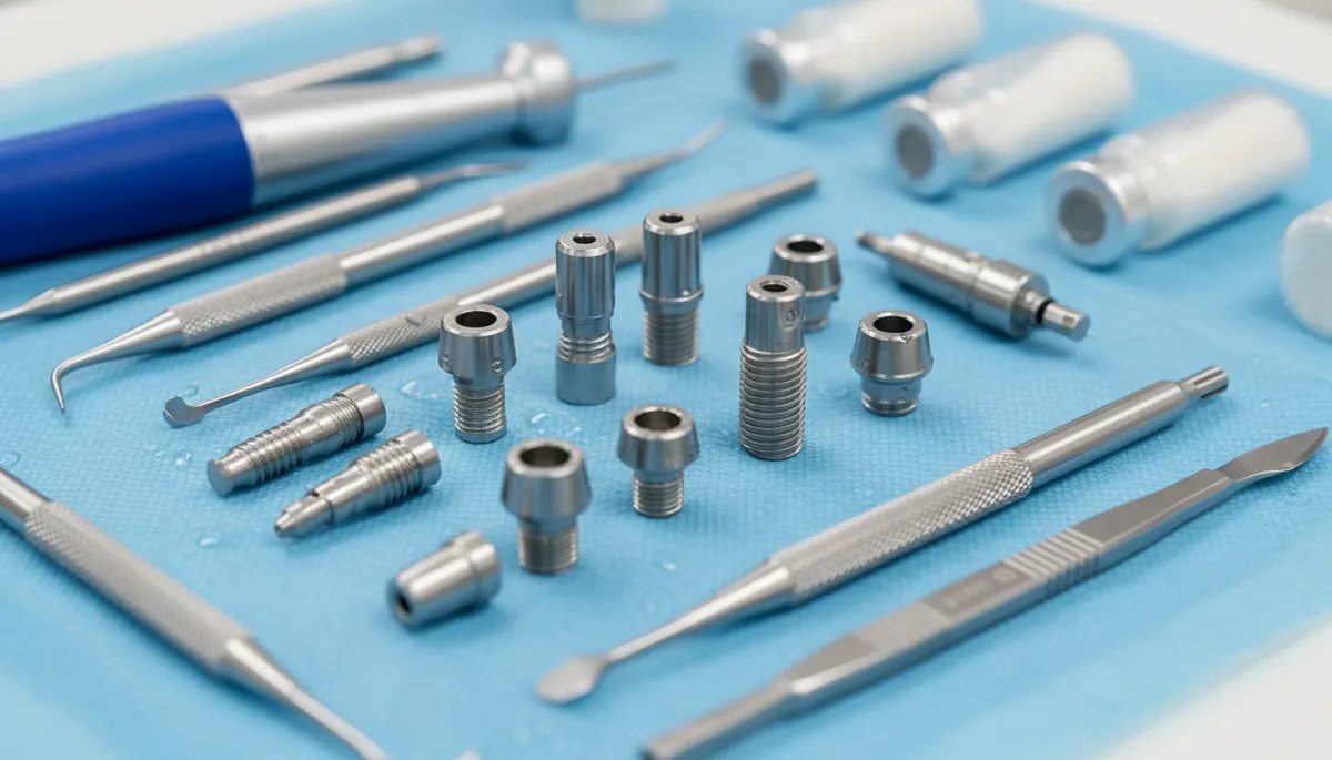 Detaliu clinic relevant pentru implant dentar imediat dupa extractie la cabinet stomatologic